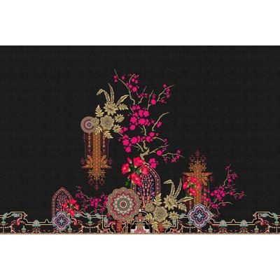 Fototapete LIVING WALLS "Walls by Patel Oriental Garden", schwarz, B:4,00m L:2,7m, Vlies, Tapeten, Vlies, Wand