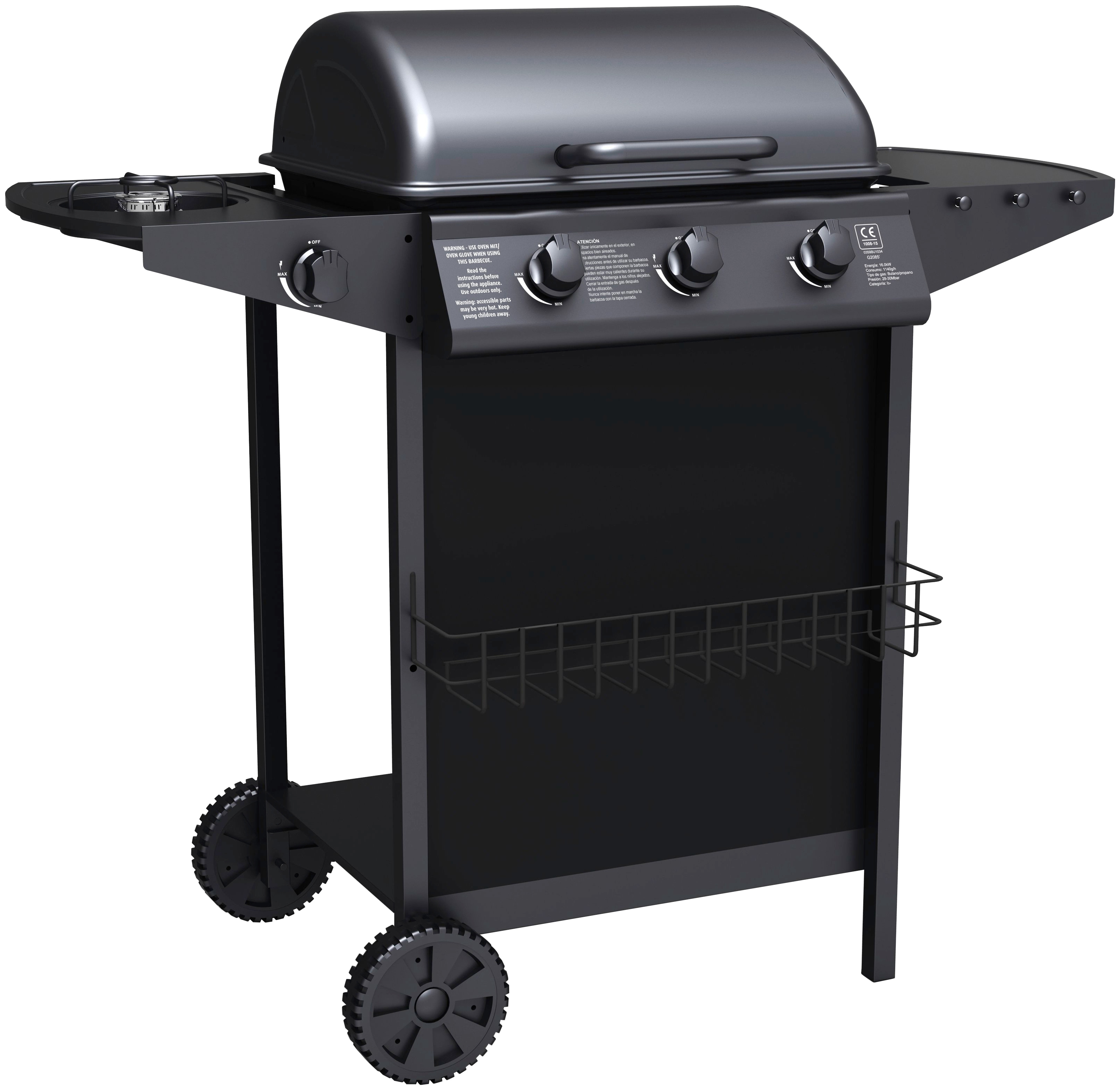 Gasgrill TEPRO "Hampton", schwarz, B:104cm H:98cm T:55cm, Grills, BxTxH: 104x55x98 cm Image