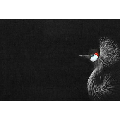 Fototapete LIVING WALLS "ARTist Crowned Crane Black", rot (rot, schwarz, weiß), B:4m L:2,7m, Vlies, Tapeten, Vlies, Wand, Schräge
