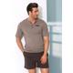 Shorty AUTHENTIC LE JOGGER Gr. 52/54, braun (braun, meliert, dunkelbraun) Herren Homewear-Sets Pyjamas