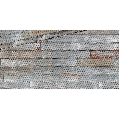 Fototapete ARCHITECTS PAPER "Metal Section Old", grau (grau, silber), B:5m L:2,5m, Vlies, Tapeten, Vlies, Wand, Schräge