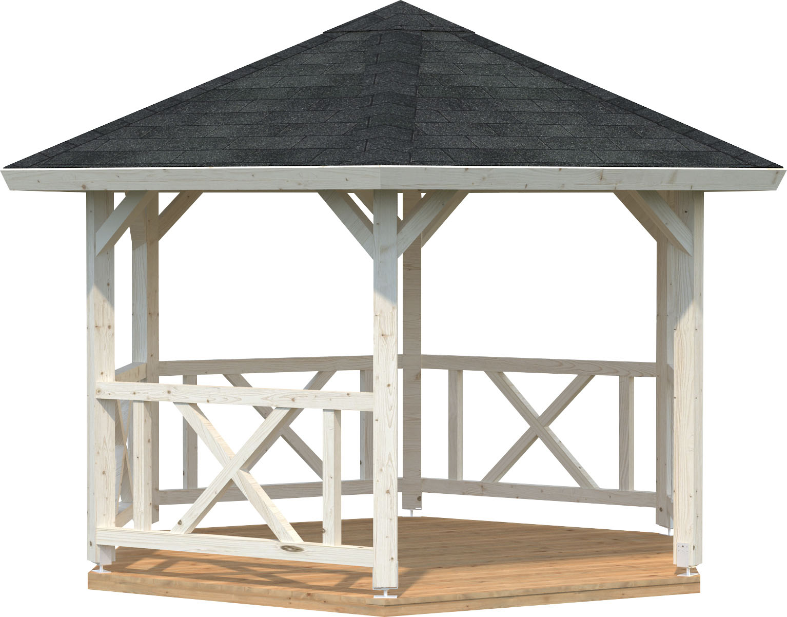 Holzpavillon PALMAKO "Betty", transparent, B/H/T: 423cm x 313cm x 423cm, Pavillons, BxT: 423x423 cm, transparent Image
