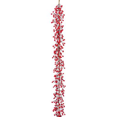 Winterliche Kunstpflanze CREATIV DECO "Weihnachtsdeko, Weihnachtsgirlande", rot, L:150cm, Kunststoff, Kunstpflanzen, Weihnachtsgirlande, Girlande, Länge 150 cm Image