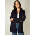 Strickjacke BASE LEVEL CURVY Gr. 46, blau (navy dark blue) Damen Strickjacken lange