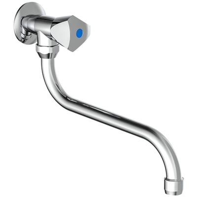 Auslaufventil SCHÜTTE "Carneo", grau (chrom), B:5cm H:18,8cm, Messing, Absperrventile, Kaltwasserhahn, Wand-Schwenkventil, Wandmontage, in Chrom