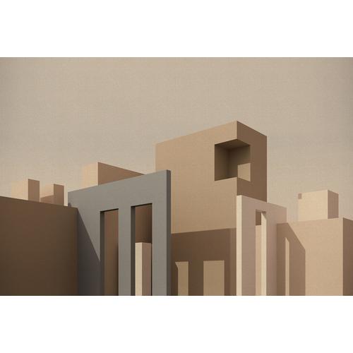 Fototapete LIVING WALLS ""Walls by Patel Tanger"", beige (natur), B:4,00m L:2,7m, Vlies, Tapeten, Vlies, Wand