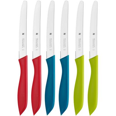 Messer-Set WMF "Classic Line", bunt (rot, blau, grün), Spezialklingenstahl, Kochmesser-Sets, mit Doppelwellenschliff