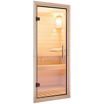 Saunatür KARIBU "Türpaket 38 + 40 mm", transparent (klarglas), B:65,60cm, Holz, Glas, Türen, Klarglastür