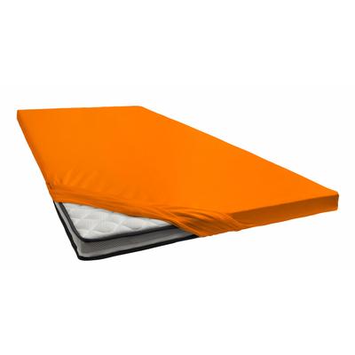 Spannbettlaken BELLANA "Jersey-Elasthan deluxe in Gr. 90x200, 140x200 oder 180x200, für Topper", orange (papaya), B:140-160cm L:200-220cm, Jersey-Elasthan, Obermaterial: 95% Baumwolle, 5% Elasthan (LYCRA), Laken, aus Baumwolle, für Matratzen bis 10... Image