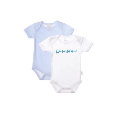 Body LILIPUT "Wunschkind" Gr. 74/80, EURO-Größen, blau (weiß-hellblau) Baby Bodies mit weitem Kragen