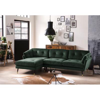 Ecksofa TRENDS BY HG "Japan L-Form", grün, B:270cm H:84cm T:155cm, Sofas, mit Fuß in Holz-Metallkombination, Recamiere rechts oder links Image