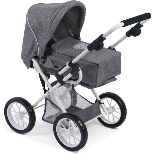 „Kombi-Puppenwagen CHIC2000 „“Leni, Jeans Grey““ Puppenwagen grau (jeans grey) Kinder Puppenwagen -trage mit herausnehmbarer Tragetasche“