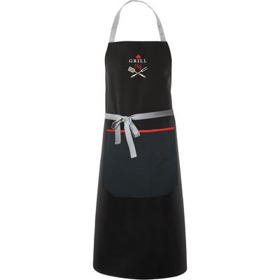 Grillschürze APELT "3963 Outdoor, GRILL Chef", rot (schwarz, grau, rot), B:90cm L:102cm, Materialmix, Schürzen, Fleckschutz Image