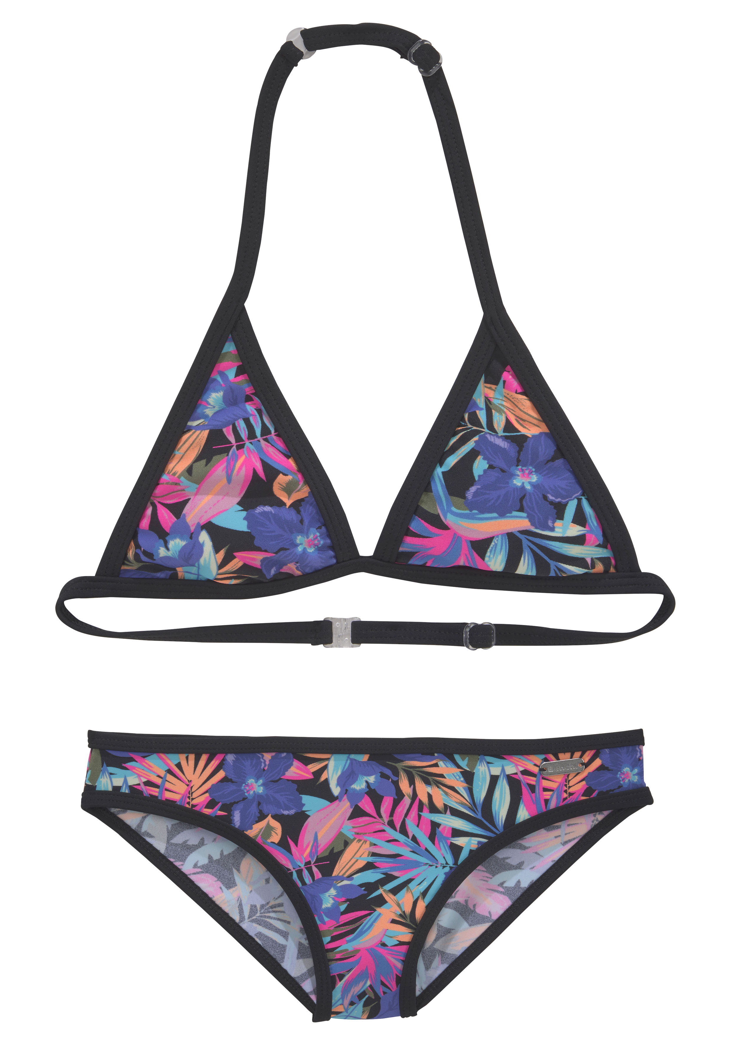 Triangel-Bikini BENCH. "Pitch Kids", Kinder, Gr. 170/176, N-Gr, bunt, Polyamid, bedruckt, floral, Bikini-Sets, mit trendigem Dschungeldruck Image