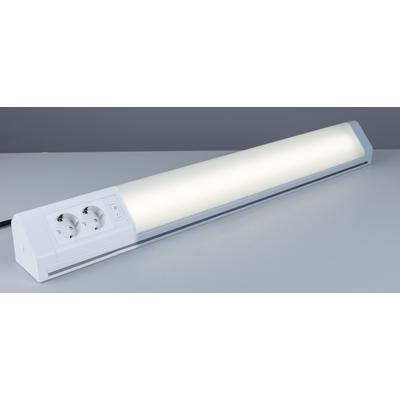 HEITRONIC Lichtleiste "Bonn", silber (silberfarben), B:8cm H:8,5cm L:106,2cm, Lampen, Küchenlampe,Küchenbeleuchtung,+ zwei Steckdosen, integrierter Schalter Image