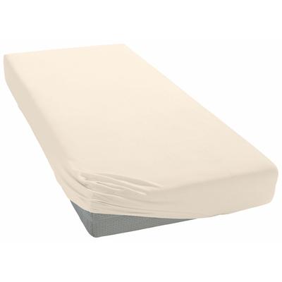 Spannbettlaken CURT BAUER "Jersey", beige (natur), B:180-200cm L:200-220cm, Jersey, Obermaterial: 96% Baumwolle, 4% Elas