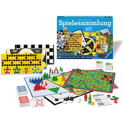 Spielesammlung RAVENSBURGER "Ravensburger Spielesammlung" Spiele bunt Kinder Dame Halma Memory Mühle Rommé Made in Europe, FSC - schützt Wald weltweit