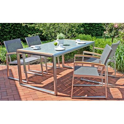 Garten-Essgruppe GARDEN PLEASURE "AVA", braun (silberglaenzend, braun), Sitzmöbel-Sets