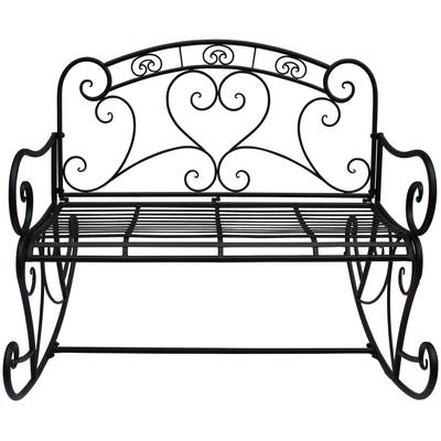 Gartenbank GARDEN PLEASURE "Dares", schwarz, B:110cm H:94cm T:101cm, Stahl, Sitzbänke