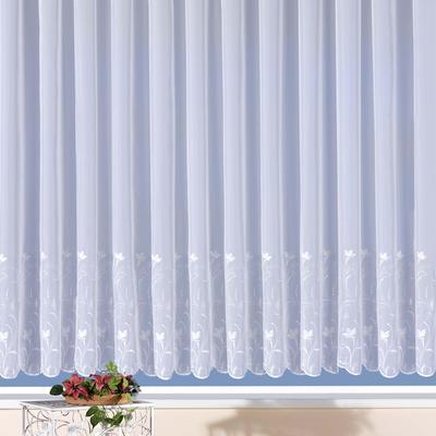 Gardine WECKBRODT "Turin" Gr. 8, weiß, B:600cm H:160cm, Voile, Obermaterial: 100% Polyester, Gardinen, echte Stickerei, Voile, halbtransparent, Bordüre, Kante, Store Image