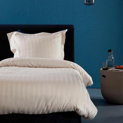 Bettwäsche DAMAI "Streifsatin in Gr. 135x200, 155x220 oder 200x200 cm", beige (elfenbeinfarben), B/L: 135cm x 200cm, , Satin, B/L: 80cm x 80cm, Satin, Obermaterial: 100% Baumwolle, Bettwäsche, elegante Bettwäsche aus Baumwolle, Bettwäsche mit... Image