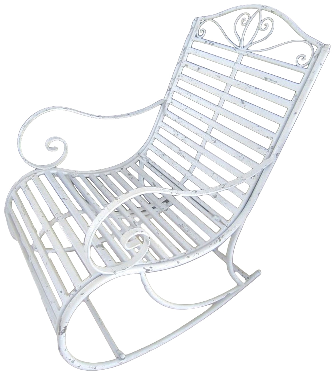 Schaukelstuhl GARDEN PLEASURE "Tambo", weiß, B:57cm H:84cm T:99,5cm, Eisen, Stühle, Schaukelstuhl, Eisen