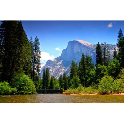 Fototapete PAPERMOON "Fluss in Landschaft", bunt, B:3,50m L:2,60m, Vlies, Tapeten Image