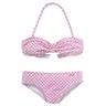 "Bandeau-Bikini BUFFALO ""Karo Kids"" Gr. 170/176, N-Gr, rosa (rosa, weiß) Kinder Bikini-Sets Bikinis mit unifarbenen Details"