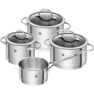 Topf-Set ZWILLING "Essence", silber (silberfarben), Töpfe, Sandwichboden sehr gute Wärmeverteilung Füllskala Edelstahlgussgriffe Image