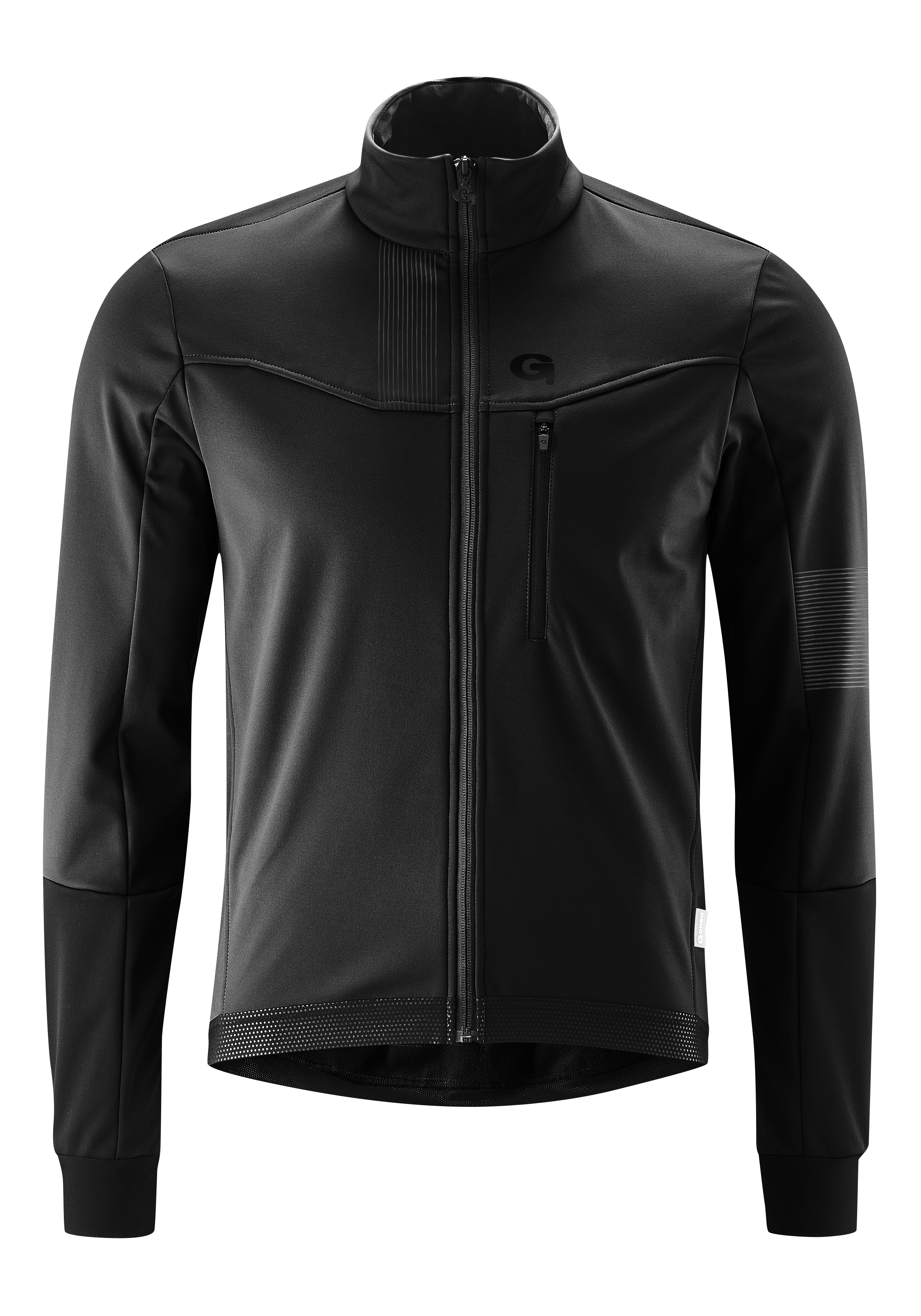 Fahrradjacke GONSO "Valaff", Herren, Gr. XXL, schwarz, 100% Polyester, Jacken, Herren Softshell-Jacke, Windjacke atmungsaktiv und wasserabweisend Image
