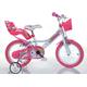 Kinderfahrrad DINO "Unicorn Einhorn" Fahrräder Gr. 28 cm, 16 Zoll (40,64 cm), pink (pink, weiß) Kinder Kinderfahrräder