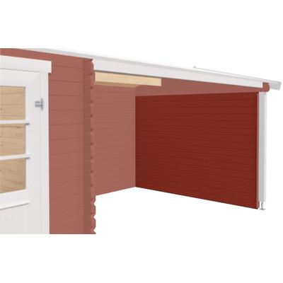 Gartenhaus-Seitenwand LASITA MAJA, rot (schwedenrot), B:282,2cm H:182,4cm, Holzwerkstoff, Gartenhaus-Seitenwände, Seitenwand 28mm, Grundmass 2950x1824, Schwedenrot