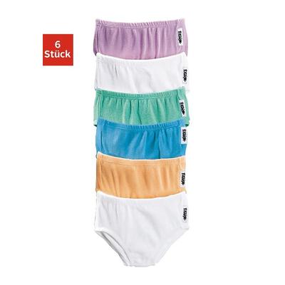 Slip PETITE FLEUR, Kinder, Gr. 176, bunt (flieder, mint, blau, pfirsich, weiß, weiß), Piquu00e9, Obermaterial: 95% Baumwolle, 5% Elasthan, unifarben, körpernah, Unterhosen Slip Unterhose, bequemer Basic, angenehm zu Tragen Image