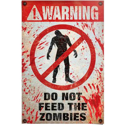 Poster REINDERS "Warning Do Not Feed The Zombies", rot (farbe bild(er): rot), B:61cm H:91,5cm, Papier, Bilder Image