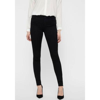 Stretch-Jeans VERO MODA "VMSEVEN SHAPE UP", Damen, Gr. S, Länge 34, schwarz, Denim/Jeans, Obermaterial: 66% Baumwolle, 32% Polyester, 2% Elasthan, unifarben, feminin, Jeans Image
