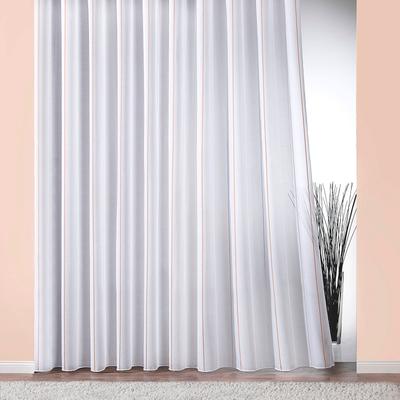 Gardine WECKBRODT "Athen" Gr. 2, weiß (weiß, champagner, beige), B:250cm H:160cm, Polyester, Gardinen, Gardinenstore, Webgardine, halbtransparent, glänzende Effektstreifen, Bleiband, Store Image