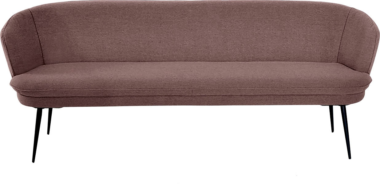 Polsterbank K+W KOMFORT & WOHNEN "ZOOM", rosa (rose 90), B:222cm H:87cm T:66cm, Sitzbänke, 3-Sitzer Polsterbank mit dekorativen Keder