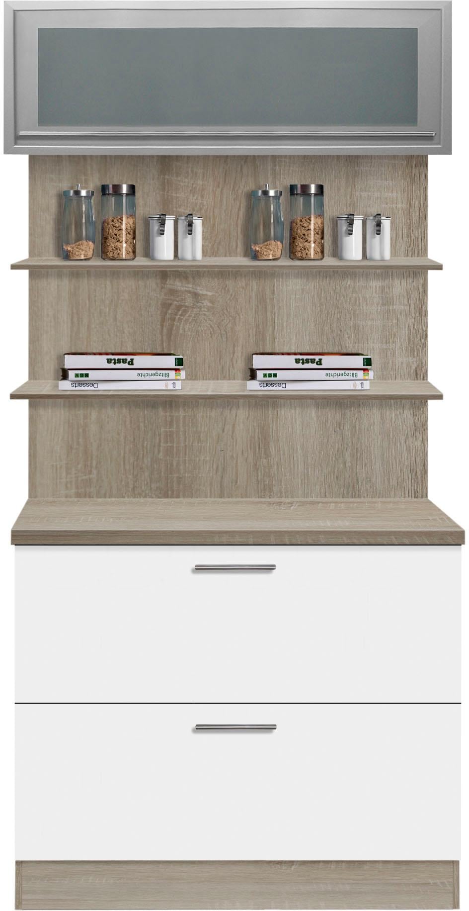 Küchenbuffet OPTIFIT "Kalmar", weiß, B:100cm H:207cm T:60cm, Schränke, Breite 100 cm