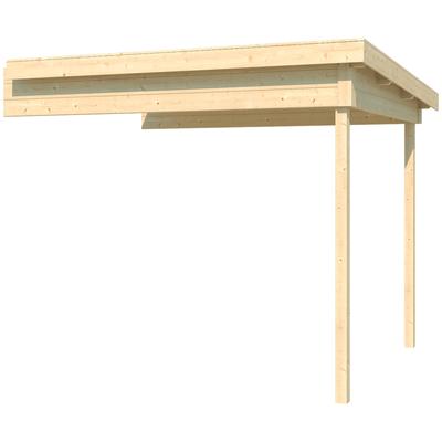 Schleppdach LASITA MAJA "Zambesi 200", beige (naturbelassen), B:2600cm H:2109cm T:2246cm, Holzwerkstoff, Gartenhaus-Anbaudächer, Dachverlängerung 28 mm, Fundamentmass 2500x2000, Naturbelassen