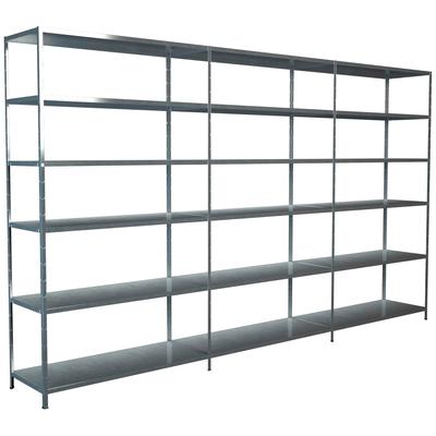 Steckregal SCHULTE REGALWELT "Stecksystem Grund- und 2x Anbauregale", silber (silberfarben), B:300cm H:230cm T:35cm, Sta