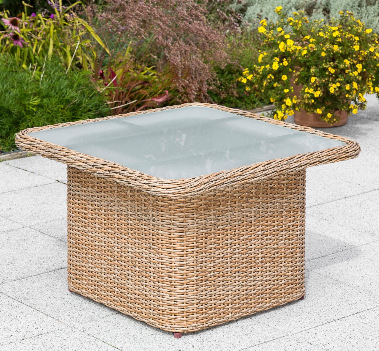 Gartentisch MERXX "Duplex Tisch", beige (natur), B:71cm H:61,5cm T:72cm, Tische, Gartentisch, 71x72 cm