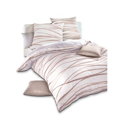 Bettwäsche KAEPPEL Gr. 1, beige (berber, ecru), B/L: 135cm x 200cm, , Feinbiber, B/L: 80cm x 80cm, Feinbiber, 100% Baumwolle, Bettwäsche Image