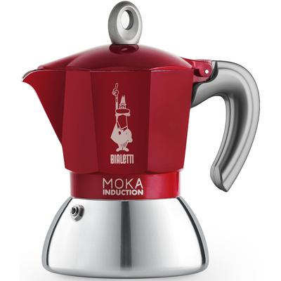 Espressokocher BIALETTI "Moka Induktion" Kaffeemaschinen Gr. 0,09 l, 2 Tasse(n), rot (edelstahlfarben, rot) Espressokocher