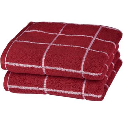 Handtuch ROSS "Cashmere Überkaro", rot (vino, weiß), B:50cm L:100cm, Frottier, Baumwolle, Handtücher (Packung), 100% Baumwolle, kariert, in modischen Karo Farben Image