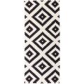 Wollteppich MORGENLAND "Kelim Teppich Masal" Teppiche Gr. B/L: 80 cm x 200 cm, 7 mm, 1,6 m², 1 St., schwarz (schwarz, weiß) Kelimteppich Orientalische Muster