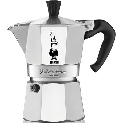 Espressokocher BIALETTI "Moka Express" Kaffeemaschinen Gr. 0,13 l, 3 Tasse(n), grau (aluminiumfarben, schwarz) Espressokocher