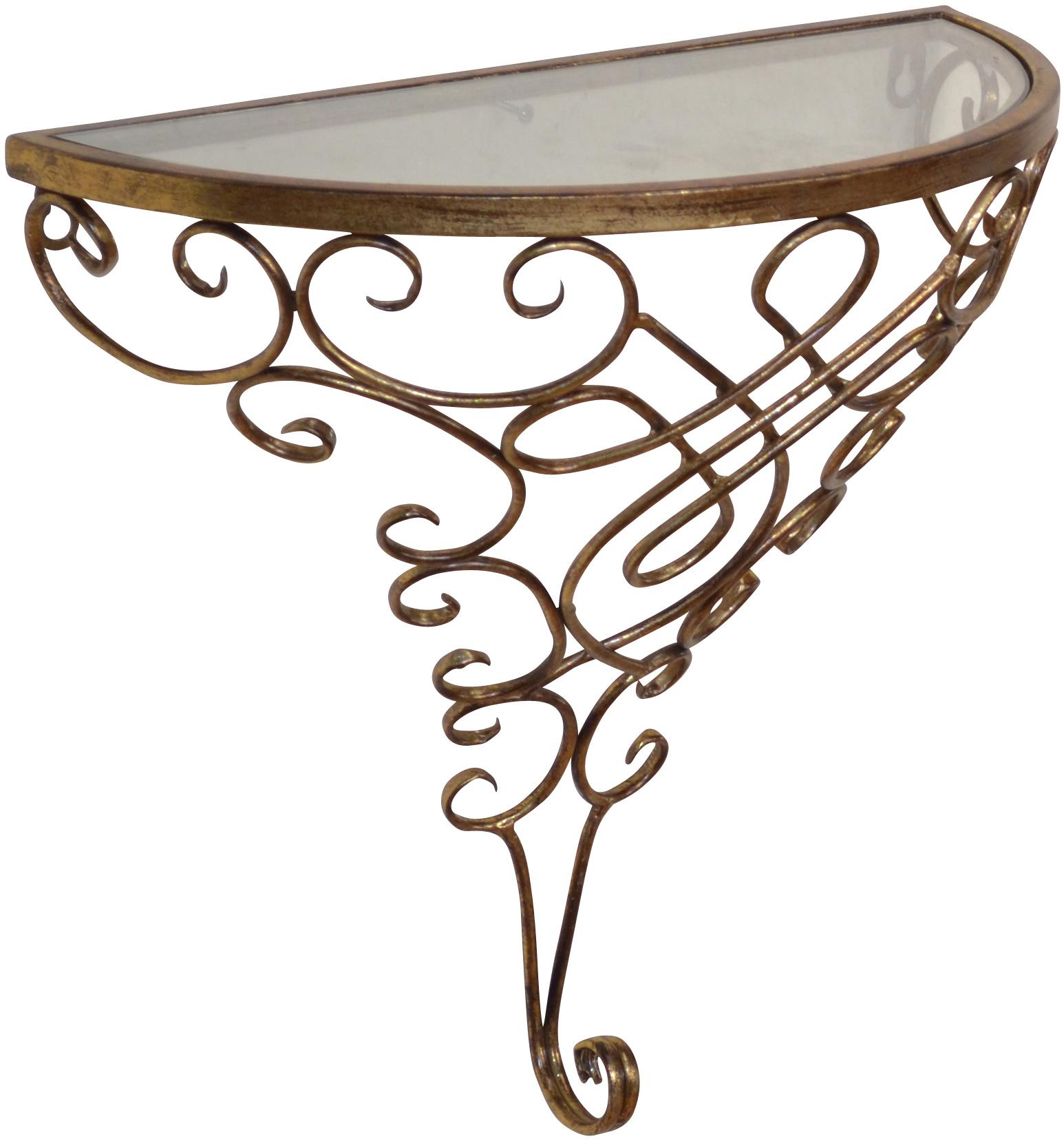 Wandregaltisch, gold (antik goldfarben), B:40cm H:40cm T:20cm, HOFMANN LIVING AND MORE, Tische, Wanddekoration