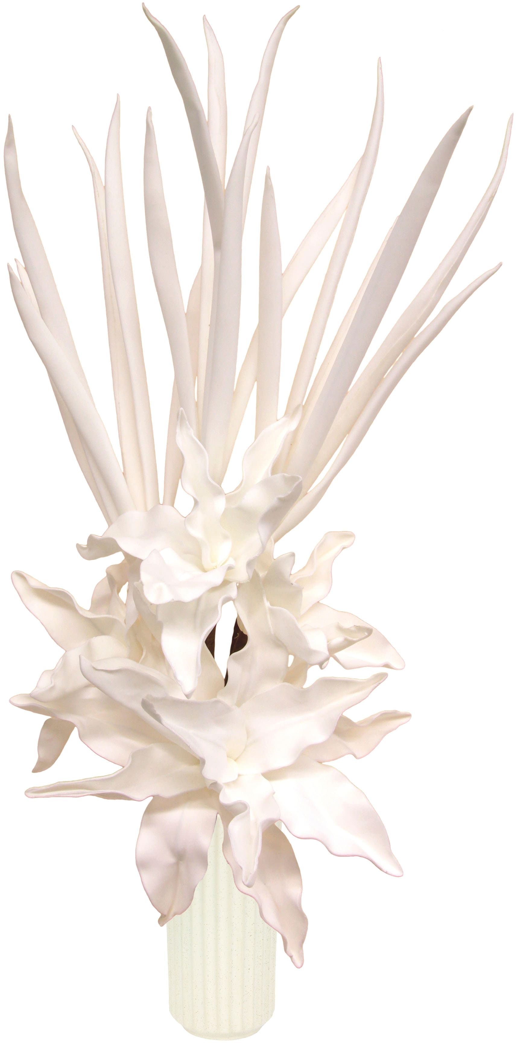 Kunstblume I.GE.A. "Soft-Blumenarrangement", weiß, B:50cm H:90cm, Kunststoff, Kunstpflanzen, Keramikvase Image