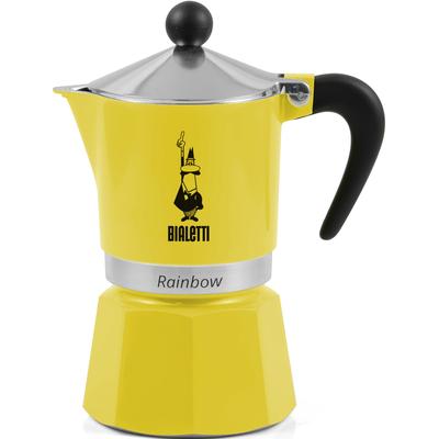 Espressokocher BIALETTI "Rainbow" Kaffeemaschinen Gr. 0,13 l, 3 Tasse(n), gelb (aluminiumfarben, gelb) Espressokocher