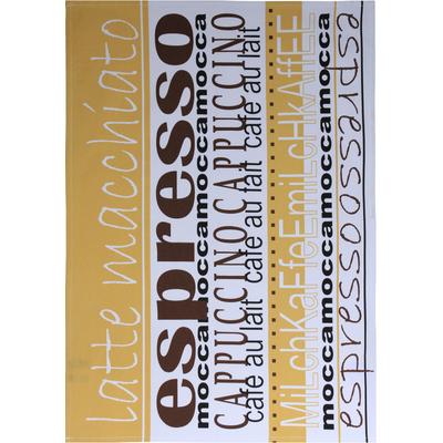 Geschirrtuch STUCO "Mokka", weiß (weiß, braun, natur), B:50cm L:70cm, 100% Baumwolle, Geschirrtücher Image